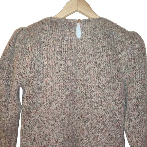 Rare Vintage Gineme Wool Chunky Knit Long Puff Sleeve Ribbed Crew Neck Sweater - Picture 15 of 16